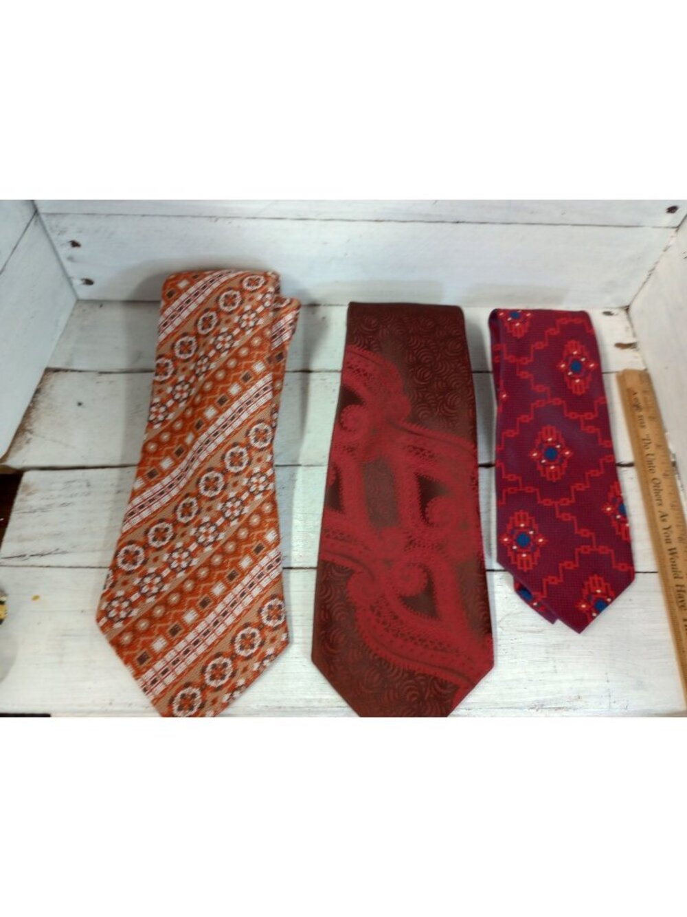 Lot of 3 Vintage Men’s Neck Ties Abstract Patterns